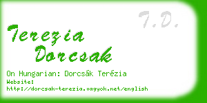 terezia dorcsak business card