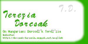 terezia dorcsak business card